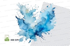 Blue watercolor heart clipart png Product Image 1