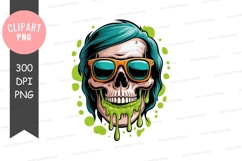 Cool skull with sunglasses clipart png Product Image 1