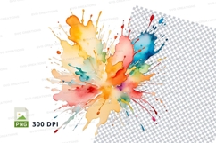 Colorful paint splash clipart png Product Image 1