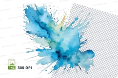 Blue paint explosion clipart png Product Image 1