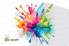 Colorful paint splash clipart png Product Image 1