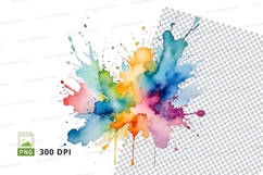 Colorful splash clipart png Product Image 1