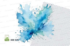 Blue paint splash clipart png Product Image 1