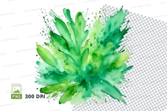 Green floral explosion clipart png Product Image 1