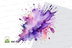Purple paint splatter clipart png Product Image 1