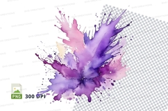 Purple paint explosion clipart png Product Image 1