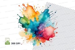 Colorful splash clipart png Product Image 1