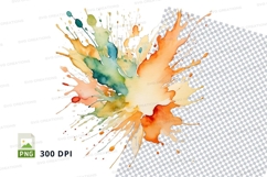 Colorful paint splash clipart png Product Image 1
