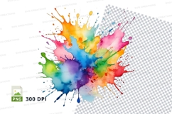 Colorful paint splatter clipart png Product Image 1