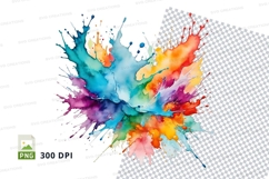Colorful paint splash clipart png Product Image 1