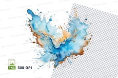 Blue splash clipart png Product Image 1