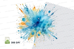 Colorful splash clipart png Product Image 1
