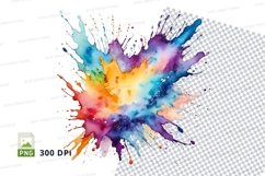 Colorful paint splash clipart png Product Image 1