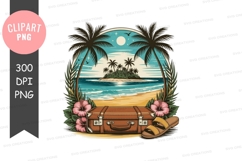 Tropical beach vacation clipart png Product Image 1