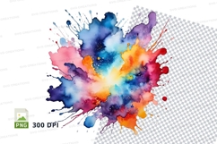 Colorful paint splash clipart png Product Image 1