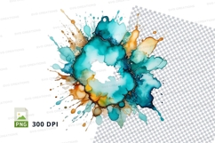 Abstract watercolor splash clipart png Product Image 1