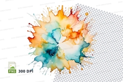 Colorful paint splash clipart png Product Image 1