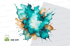 Abstract watercolor splash clipart png Product Image 1