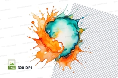 Colorful splash clipart png Product Image 1