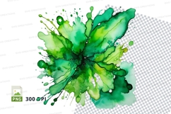 Green abstract splash clipart png Product Image 1