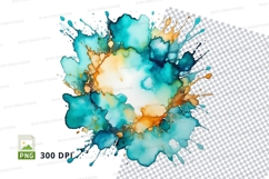Abstract watercolor splash clipart png Product Image 1
