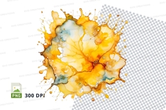 Watercolor flower splash clipart png Product Image 1