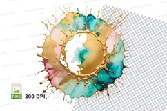 Abstract golden circle clipart png Product Image 1