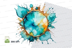 Abstract watercolor splash clipart png Product Image 1