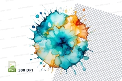 Colorful paint splash clipart png Product Image 1