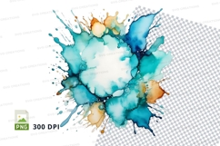 Abstract watercolor splash clipart png Product Image 1