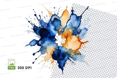Abstract watercolor splash clipart png Product Image 1