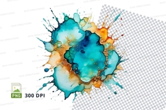 Colorful paint splatter clipart png Product Image 1