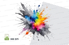 Colorful paint splatter clipart png Product Image 1