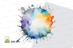 Colorful paint splatter clipart png Product Image 1