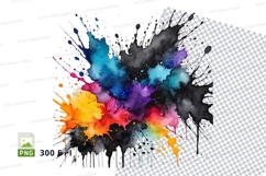 Colorful splash clipart png Product Image 1