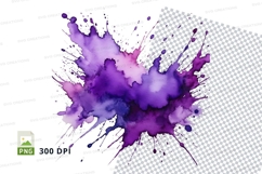Purple paint splatter clipart png Product Image 1