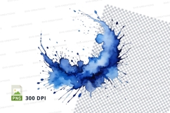 Blue watercolor splash clipart png Product Image 1