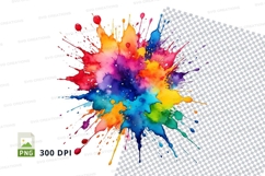 Colorful splash clipart png Product Image 1