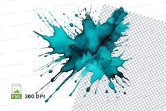 Turquoise paint splat clipart png Product Image 1