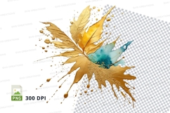 Golden autumn leaves clipart png Product Image 1