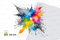 Colorful paint explosion clipart png Product Image 1