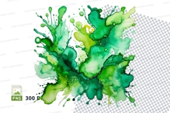 Green paint splash clipart png Product Image 1