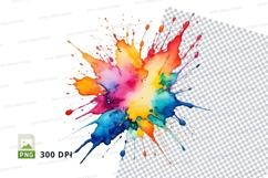 Colorful paint splash clipart png Product Image 1