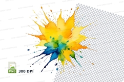 Colorful paint splatter clipart png Product Image 1