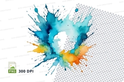 Colorful splash clipart png Product Image 1