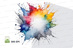 Colorful paint splash clipart png Product Image 1