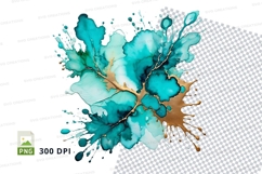 Abstract turquoise and gold splash Product Image 1