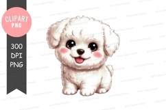 Cute white puppy clipart png Product Image 1