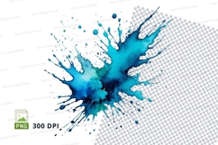Blue paint splash clipart Product Image 1