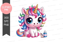 Colorful unicorn clipart png Product Image 1